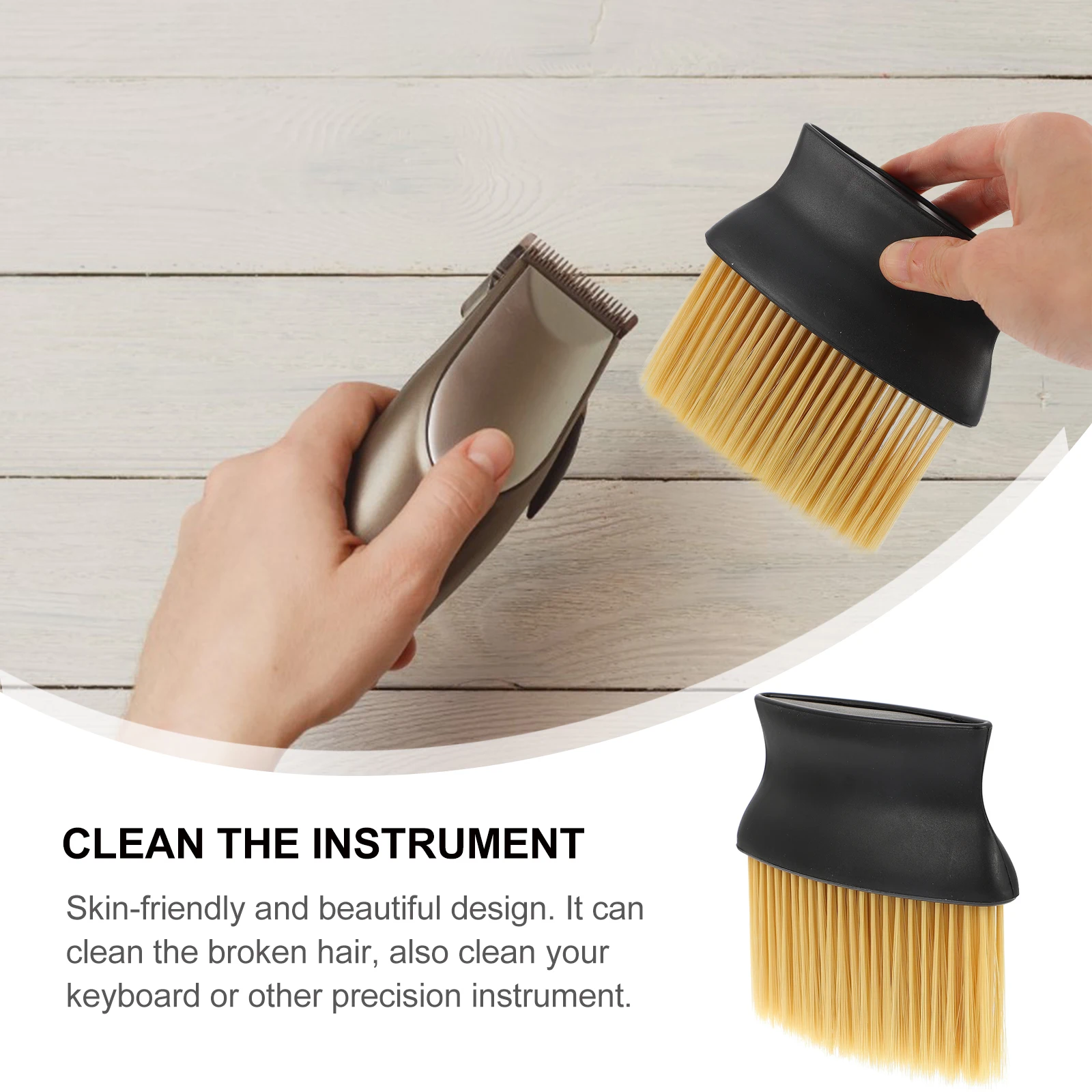 

2pcs Tool Cleaning Brush High Face Duster Brush Density Elastic Neck Hair Collector Travel Salon Home Use Comb
