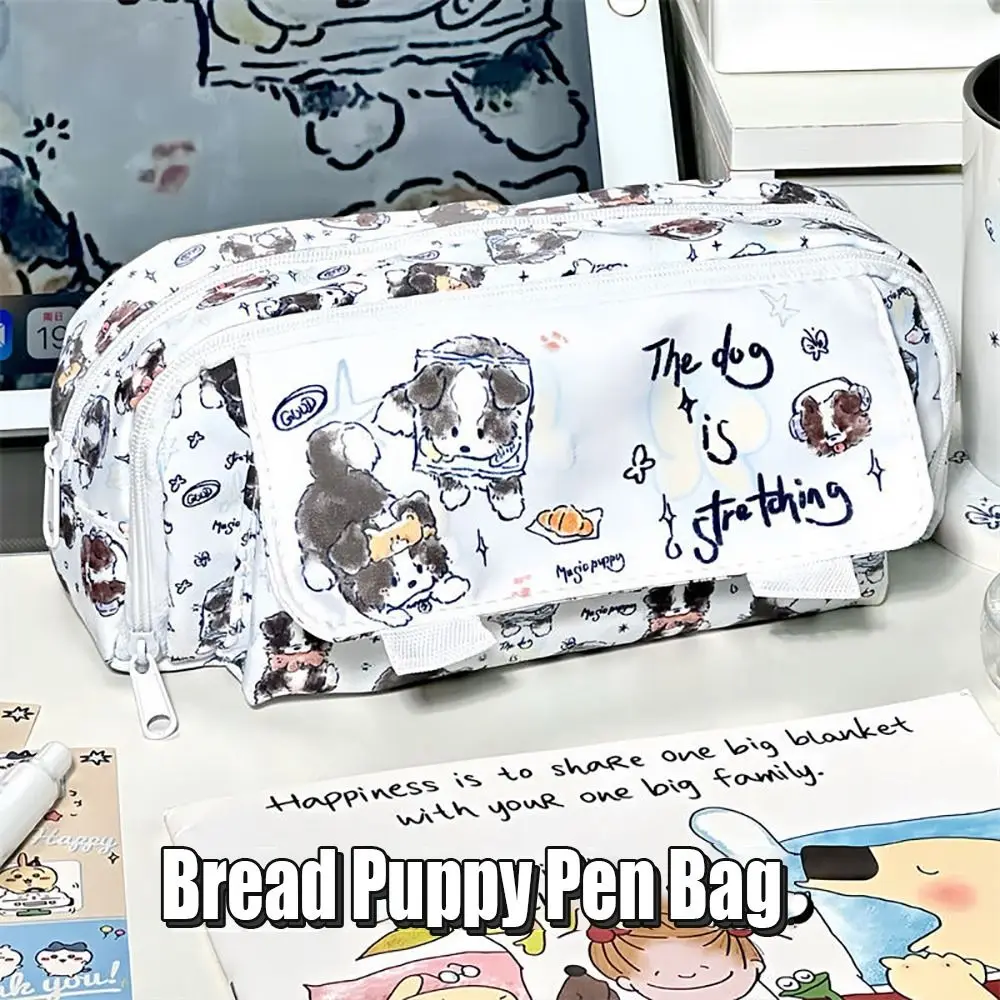 Durable Multi Layered Stationery Storage Bag Multi-function Large-capacity Stationery Organizer Portable Pencil Case