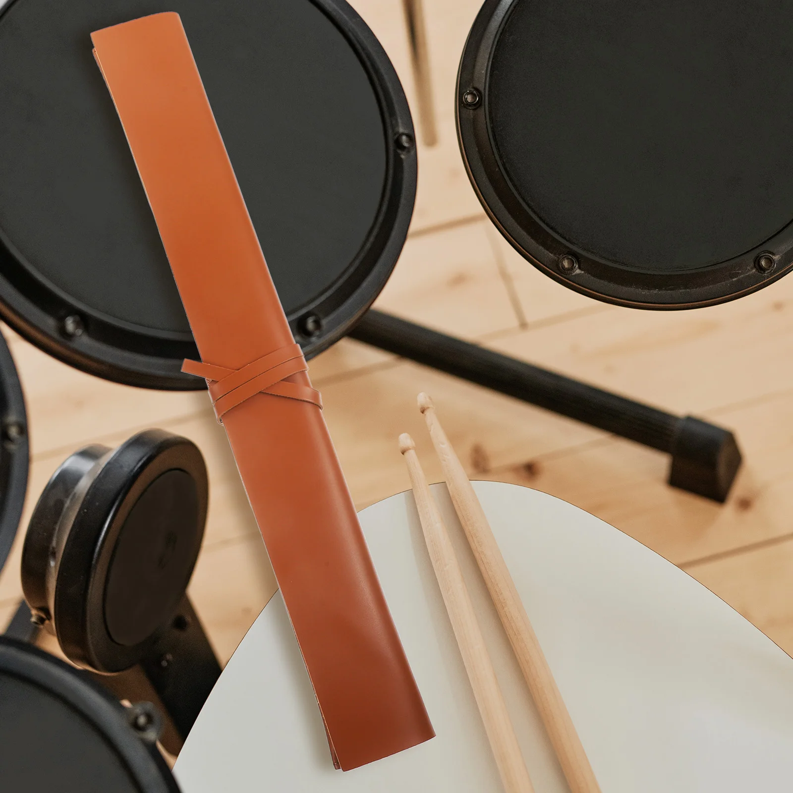 

PU Drumstick Bag Heavy Duty Non Wrinkle Storage Pouch for Percussion Sticks Portable Carry Case Ideal for Stage Practice Use