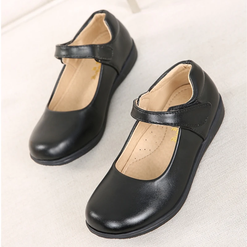 Children\'s Leather Shoes Spring Autumn Versatile Black School Girl Shoes Fashion Kids School Uniform Performance Shoes Versatile