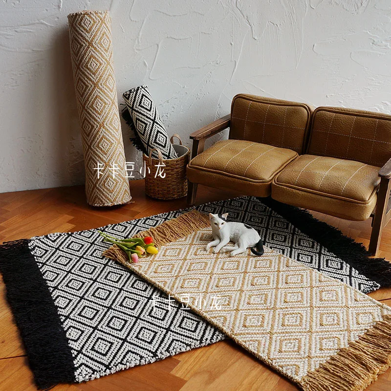 

1/6 Doll House Model Furniture Accessories Woven Carpet 30cm Large Dollhouse Carpet Flooring Miniatures Bjd Ob11 Blyth Lol Rug