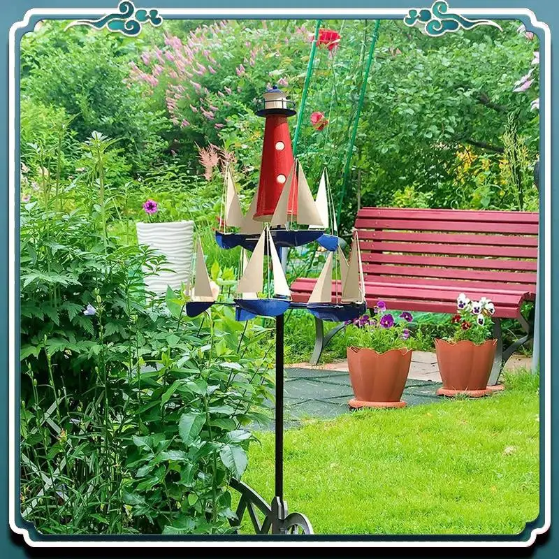 

Premium 1 Piece Kinetic Art Wind Sculpture Nautical Wind Sculpture Metal Decor For Yard, Wind Spinner