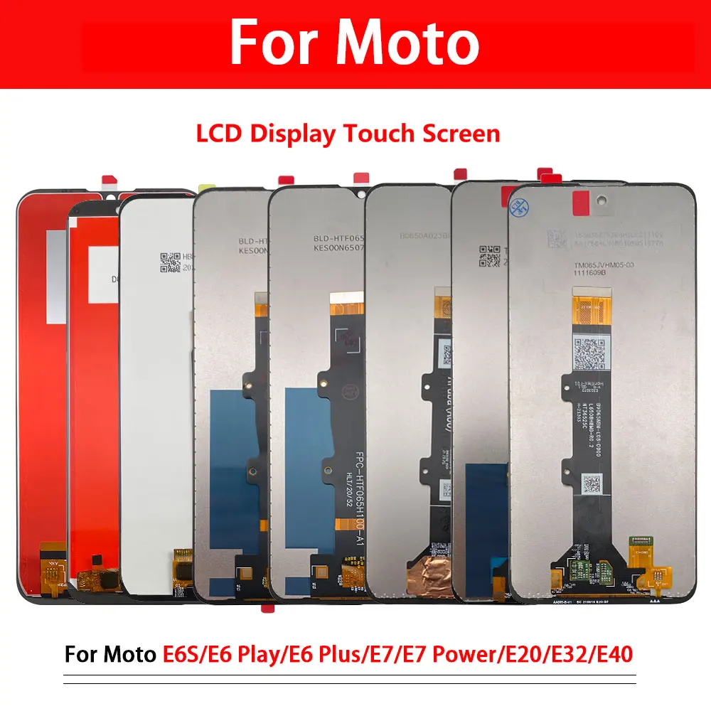 Tested LCD Display For Motorola Moto One Action E20 E32 E40 E6S E7 E5 Plus E6 Play E7i Power LCD Touch Screen No Frame Assembly