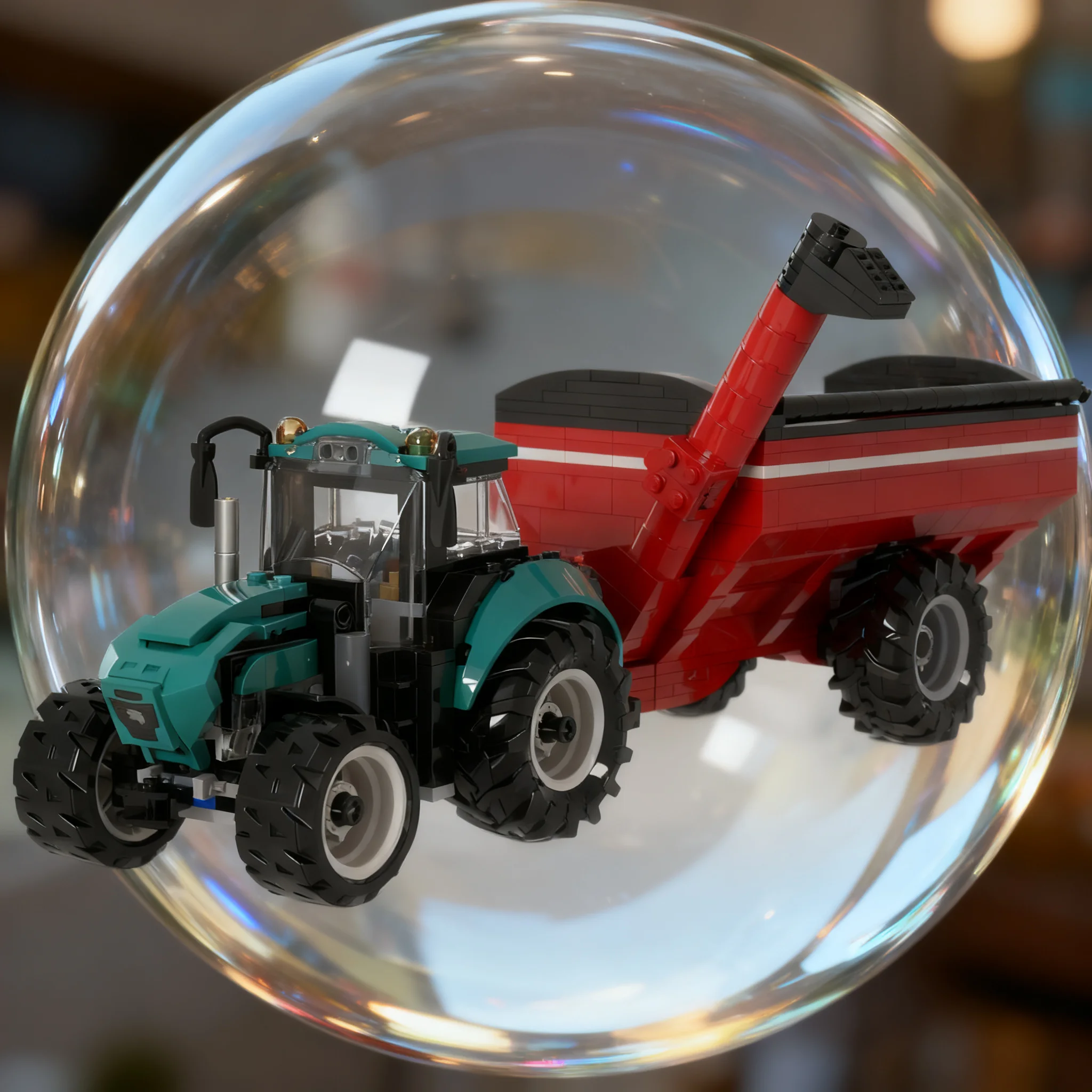 387pcs MOC Unverferth 1120 Grain Cart Tractor City Farm Model Building Blocks Christmas Gifts Toy Art 3D DIY Display Assemble
