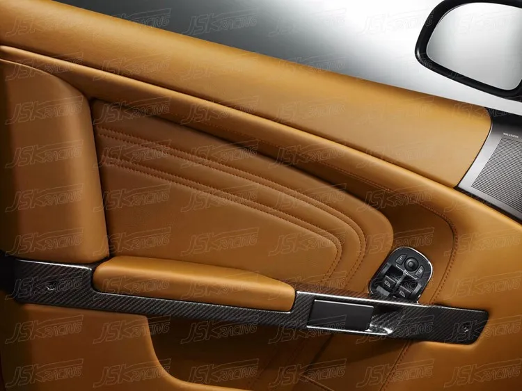 Carbon Fiber Inner Door Handle Pulls for 2007-2015 Aston Martin Vantage V8 V12 Auto Parts Modified Upgraded Left & Right (2 Pcs)