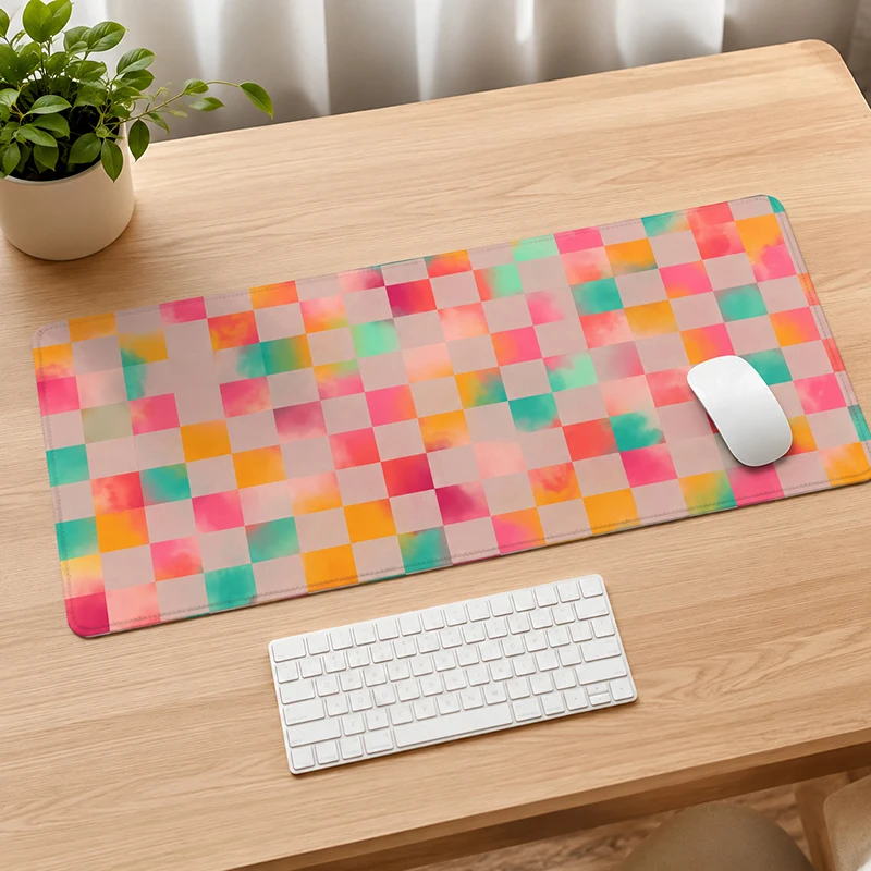 Mouse Pad Pastel Checkered Gaming printon demand Home Mousepad XXL Desk Mats Soft Non-Slip Natural Rubber Table Mat
