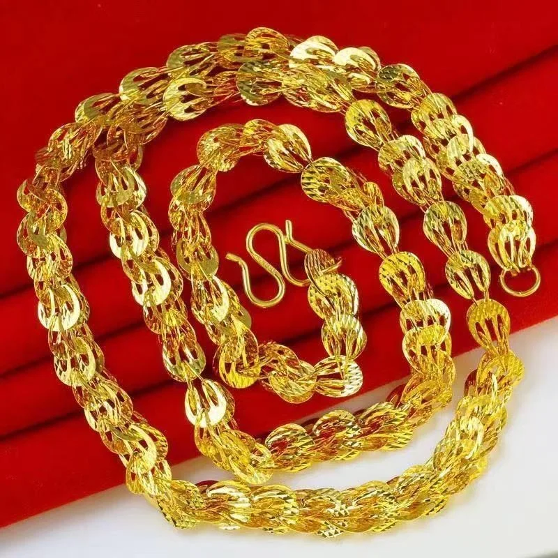 Women's Phoenix Tail Necklace 2026 Gold Plated Brass Vietnamese Sand Gold Carved Clavicle Chain For Daily Wear Party Holiday Gif