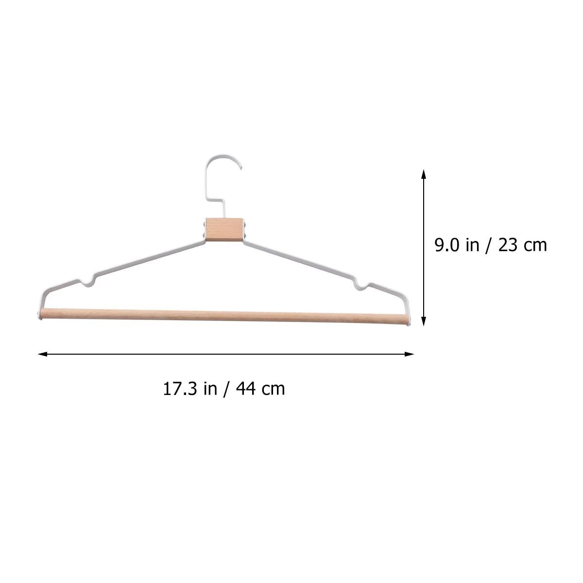 

5pcs Solid Wood Clothes Hangers Thickened Metal Wooden Hanging Racks For Home Laundry Clothing Store 360 Rotatable Fashion