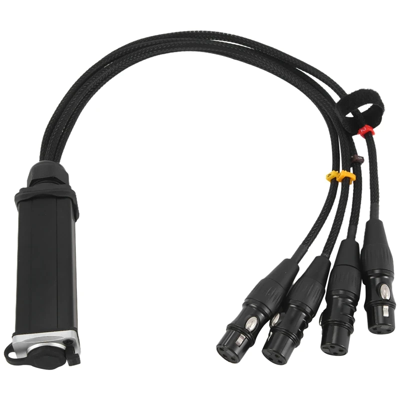 RJ45 CAT5 Shielded Cable To 4 Channel 3-Pin XLR Female Connectors Multi-Network Receiver Cable For Stage Studio