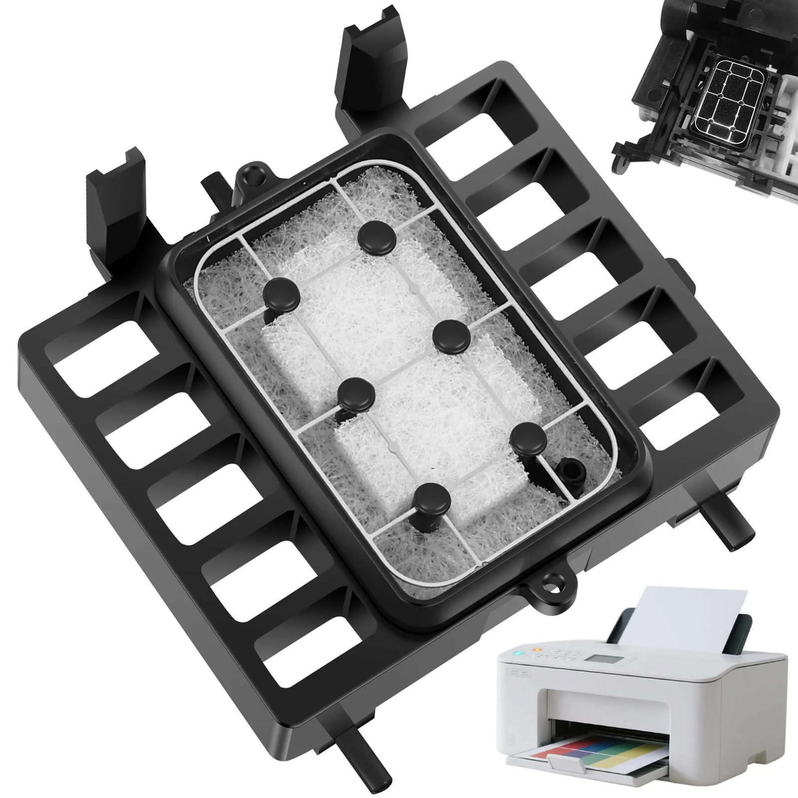 

L1800 DTF Printhead Cap Top Compatible with Epson R1390 L1800 1390 A3 DTF DTG Printer Sponge Pump Cleaning Unit Parking Lot Hat