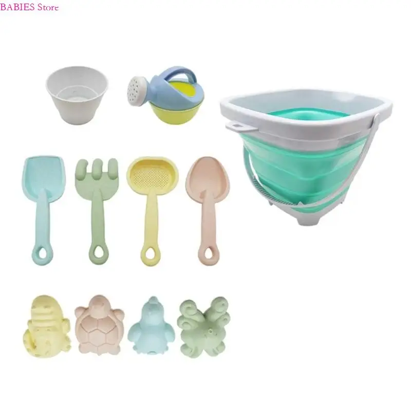 C9GB Sand Playset jouet pour garçon fille avec pliage plage plage arrosage pot pelle moules poisson