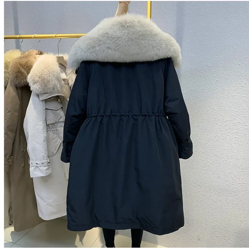 ウォームダウンスノージャケット女性の冬の新ファッション 90% ホワイトダックダウンフード付きコートカジュアル女性ロングパーカーオーバーコート XQ319