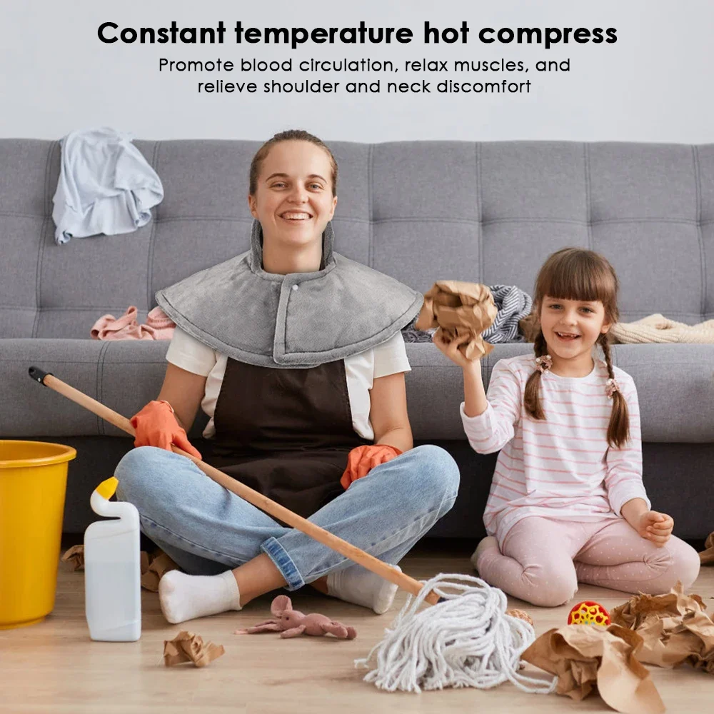 

Электрическая нагревательная шаль для шеи, плеч, горячий компресс, 9-уровневая термообертывание для шеи, плеч, шаль с подогревом, теплая моющаяся