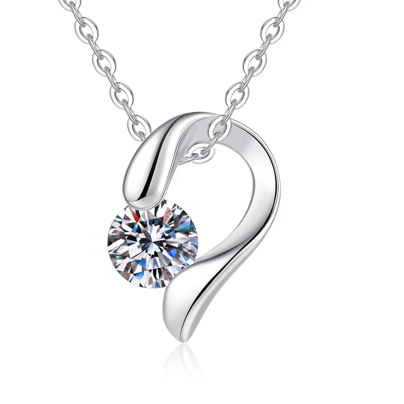 

ZFSILVER модное модное серебро 925 пробы 1 карат муассанит нерегулярное ожерелье в форме сердца для подвесок женские аксессуары вечерние ювелирные изделия подарок XL422