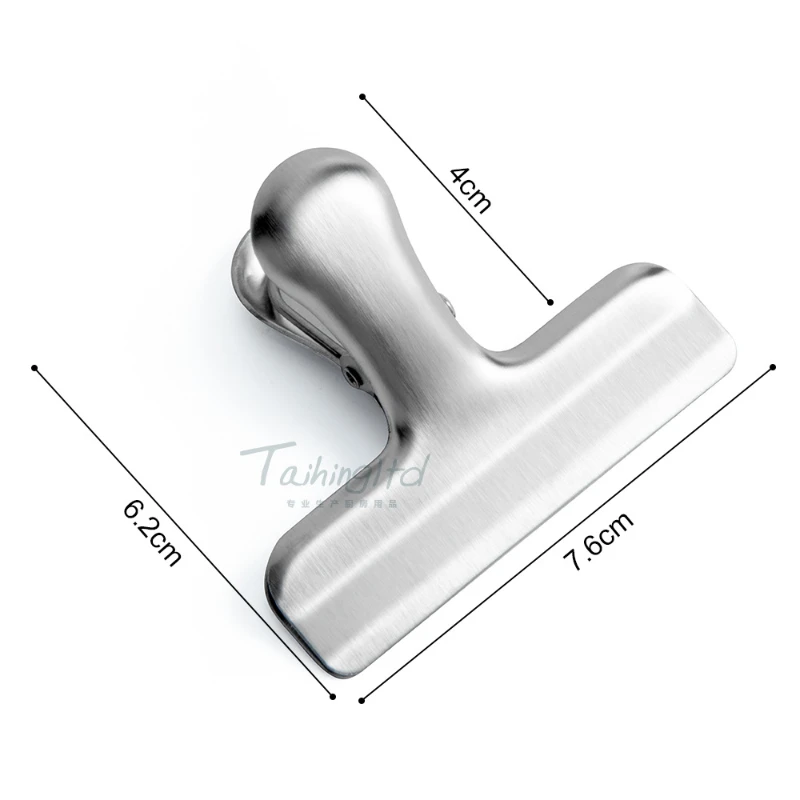 

5pcs/10pcs/3-inch medium stainless steel sealing clip 7.6cm folder sub-food fresh-keeping sealing clip Bag Clips