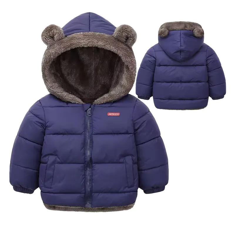 2024 new winter children\'s jacket for boys and girls supersoft and warm thick velvet jacket baby hooded fashionable coat 1-6 Y