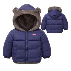 2024 new winter children's jacket for boys and girls supersoft and warm thick velvet jacket baby hooded fashionable coat 1-6 Y