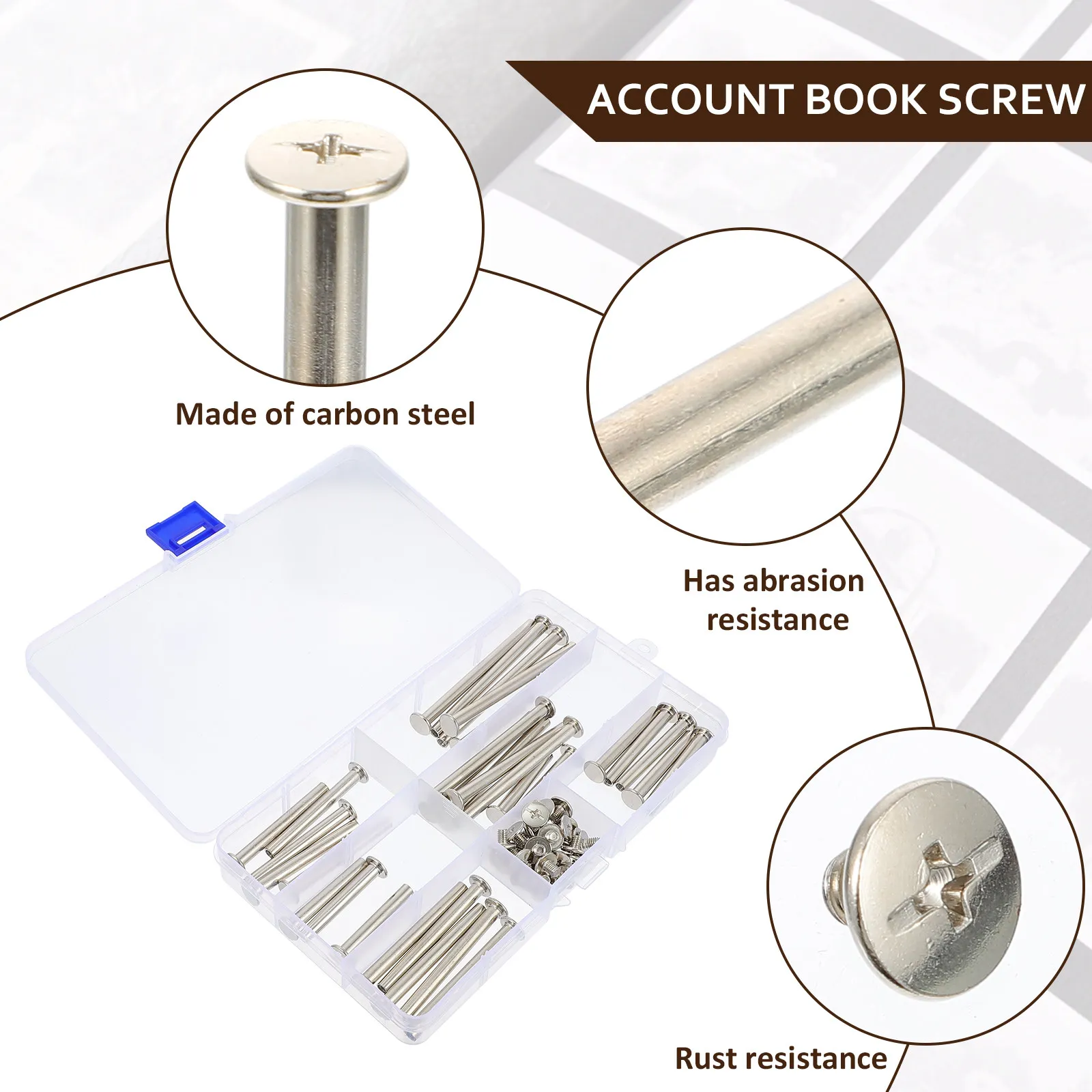 

60 шт. винтов-фиксаторов для альбомов, многоразовые резьбовые винты для скрапбукинга, календарей, бухгалтерских книг, папок, простая сборка