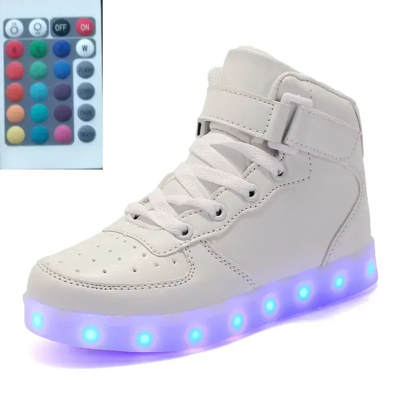 Size 25-42 Remote Control Children Led Shoes Glowing Sneakers Kid with Backlight USB Light Up Shoes Luminous Sneakers for Boys