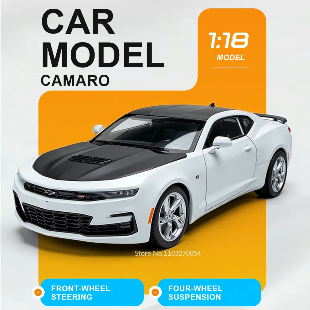 

Большая модель автомобиля Camaro X5M в масштабе 1:18 из литого сплава, с открывающимися дверями, поворотными передними колесами, амортизацией, подарок для парня