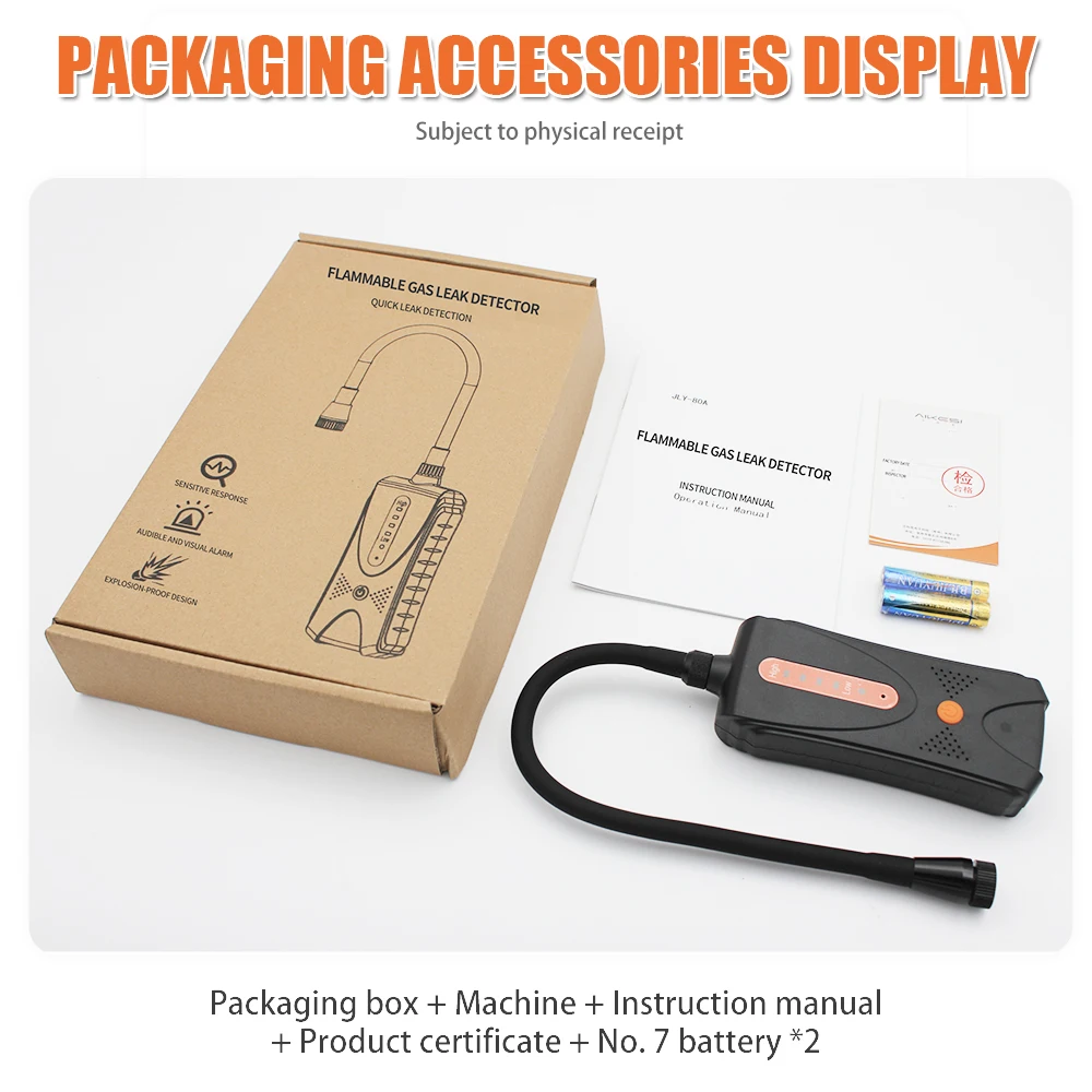 AIKESI JLY-80A يده كاشف تسرب الغازات الطبيعية المحمولة جزء في المليون متر أداة كشف الغازات القابلة للاحتراق