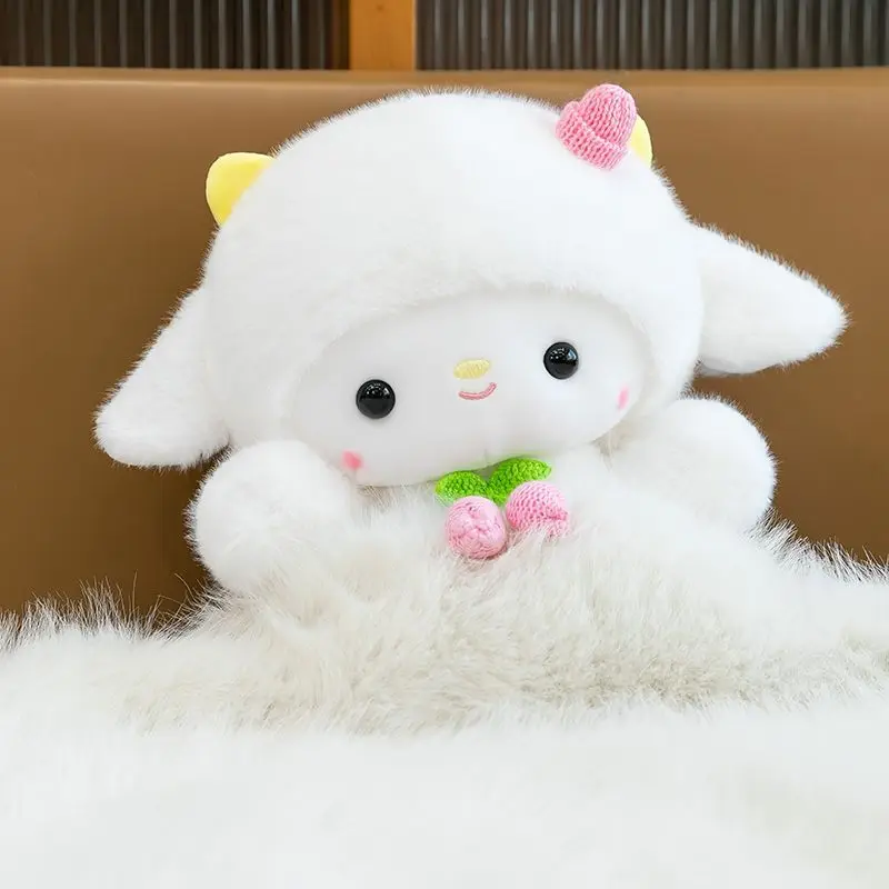 Jouet en peluche d'agneau Super mignon, poupée Rose, oreiller en tissu, cadeau d'anniversaire pour fille