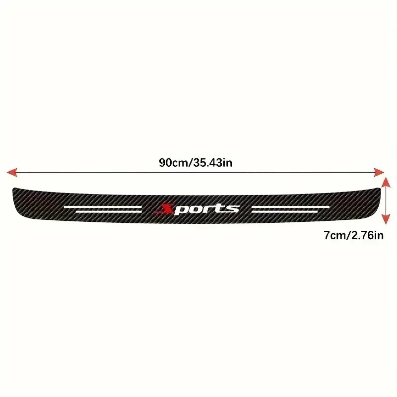1Pc 90×8.8cm Carbon Fiber Trunk Sill Protector Anti‑Scratch Anti‑Collision Rear Boot Threshold Guard Exterior Part