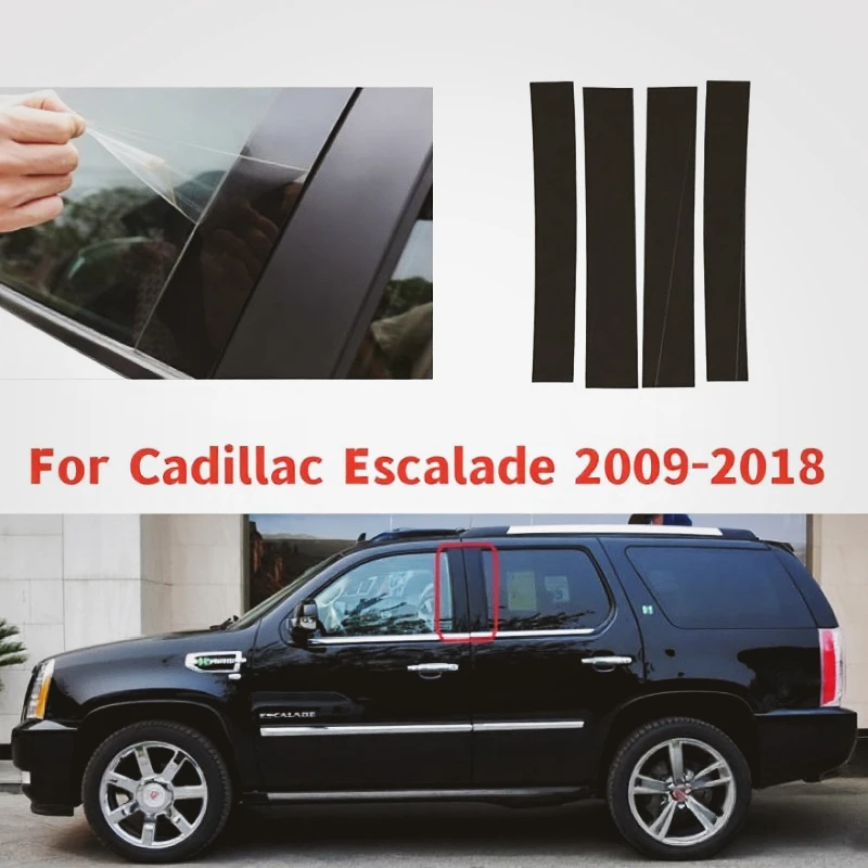 

For Cadillac Escalade 2007-2014 Window Trim Covers Center Film Column B C Pillar Posts Sticker Car Accessories 2012 2013 4pcs