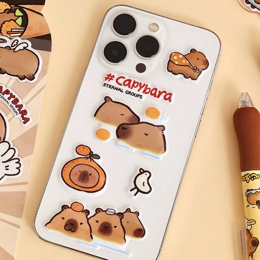 Stationery Kawaii Capybara Stickers Journal DIY 3D Foam Sticker Diary Cute Bubble Sticker Toys