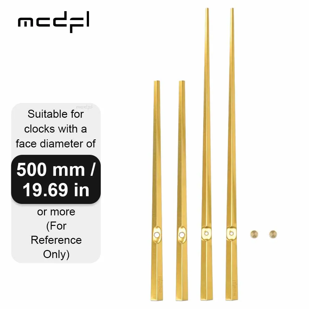 MCDFL Brass Gold Long Hand on Clock Repair Kit Large Farmhouse Wall Clocks Arms Clockwork of Wood Mechanism DIY Axis Watch Parts