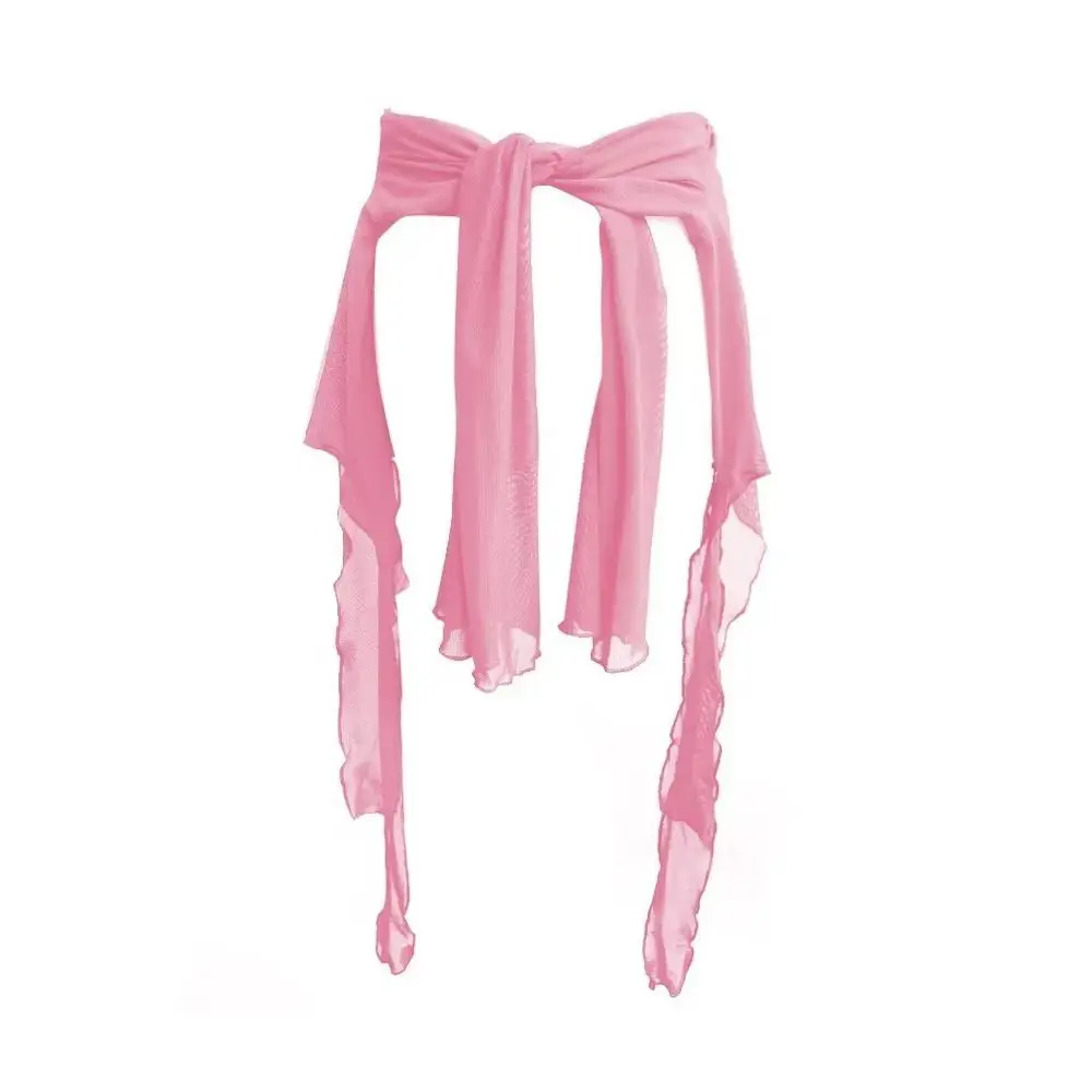 Jeans Pants Decor Irregular Jazz Dance Scarf Streetwear Harajuku Hip-hop Scarf High Waist See Through Y2K Belt