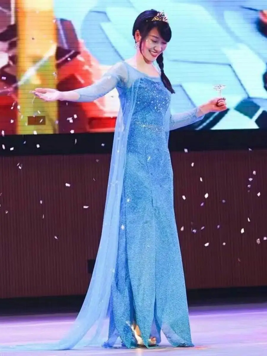 

Эльза Принк Доктор женский длинный сценический костюм королевы Эл для взрослых бальное платье на Хэллоуин в стиле феи T