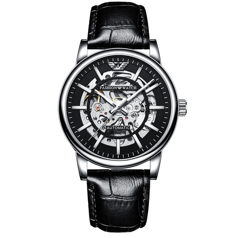 Reloj Mecánico negro para hombre, luminoso, resistente al agua, automático, envío directo