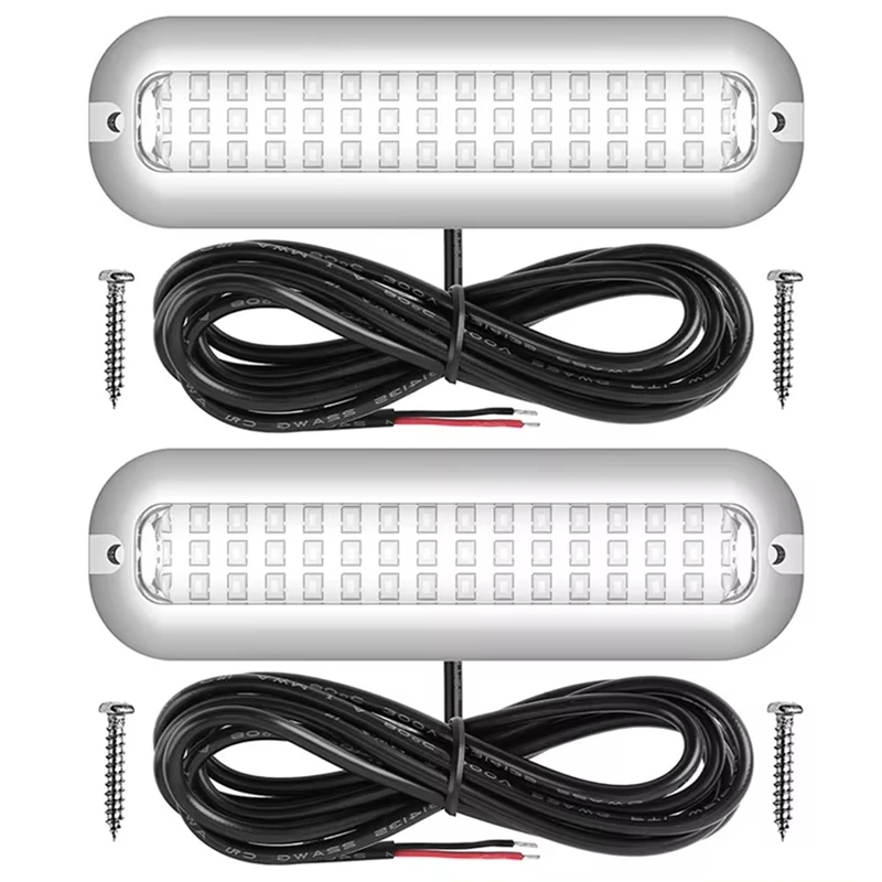 2PCS 42LED Yacht Underwater Light Stainless Steel Marine Boat Lamp Underwater Lamp IP68 Waterproof 80W Boat Accessories