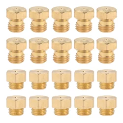 Propane Lpg Gas Pipe Water Heater DIY Burner Parts Brass Jet Nozzles (M6x0.75mm/0.5mm  x10 + M5x0.5mm/0.68mm x10) 20 pcs/set