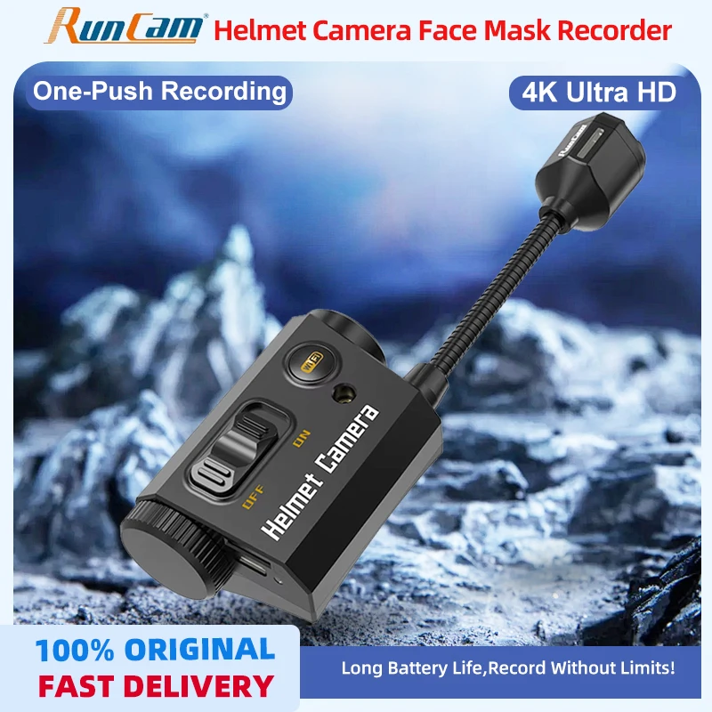 

RunCam Airsoft Helmet Camera Face Mask Recorder 1080p 60FPS Long Battery Life for Action Sports And Outdoor Activities