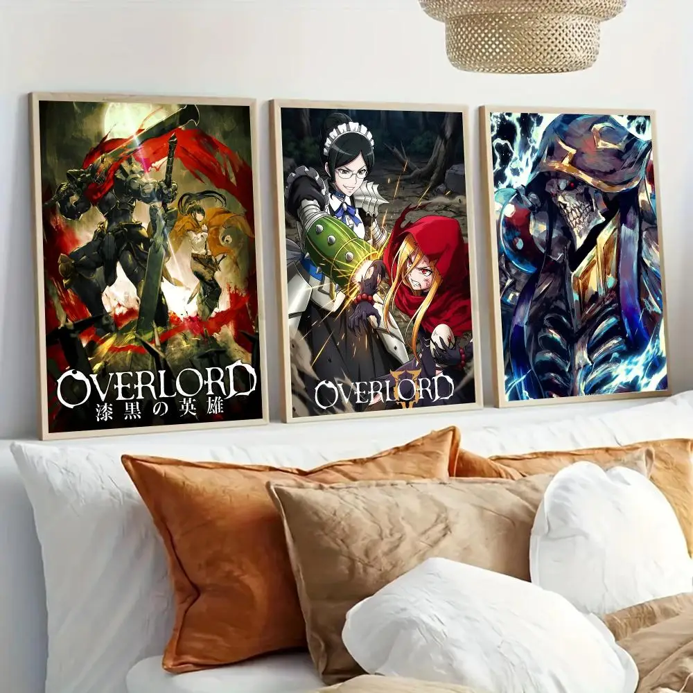Classic Anime O-Overlord Poster Modern Home Living Bedroom Bar Hallway Waterproof Wall Art Aesthetic Decor