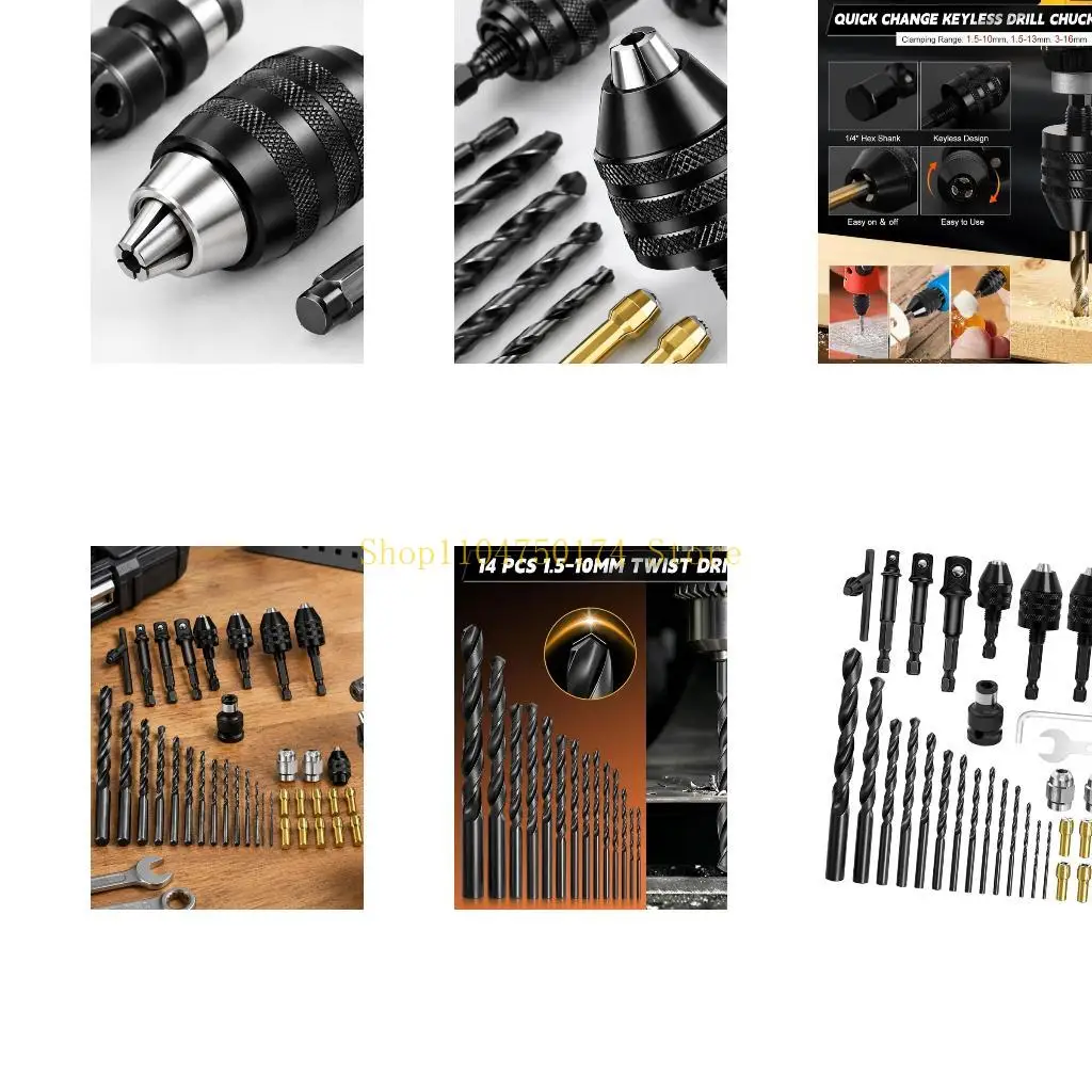 Wrench Drill Conversion 38-Piece Metal Accessory Set for Home Repair, Furniture Installation, Mechanical Work, and Fastening