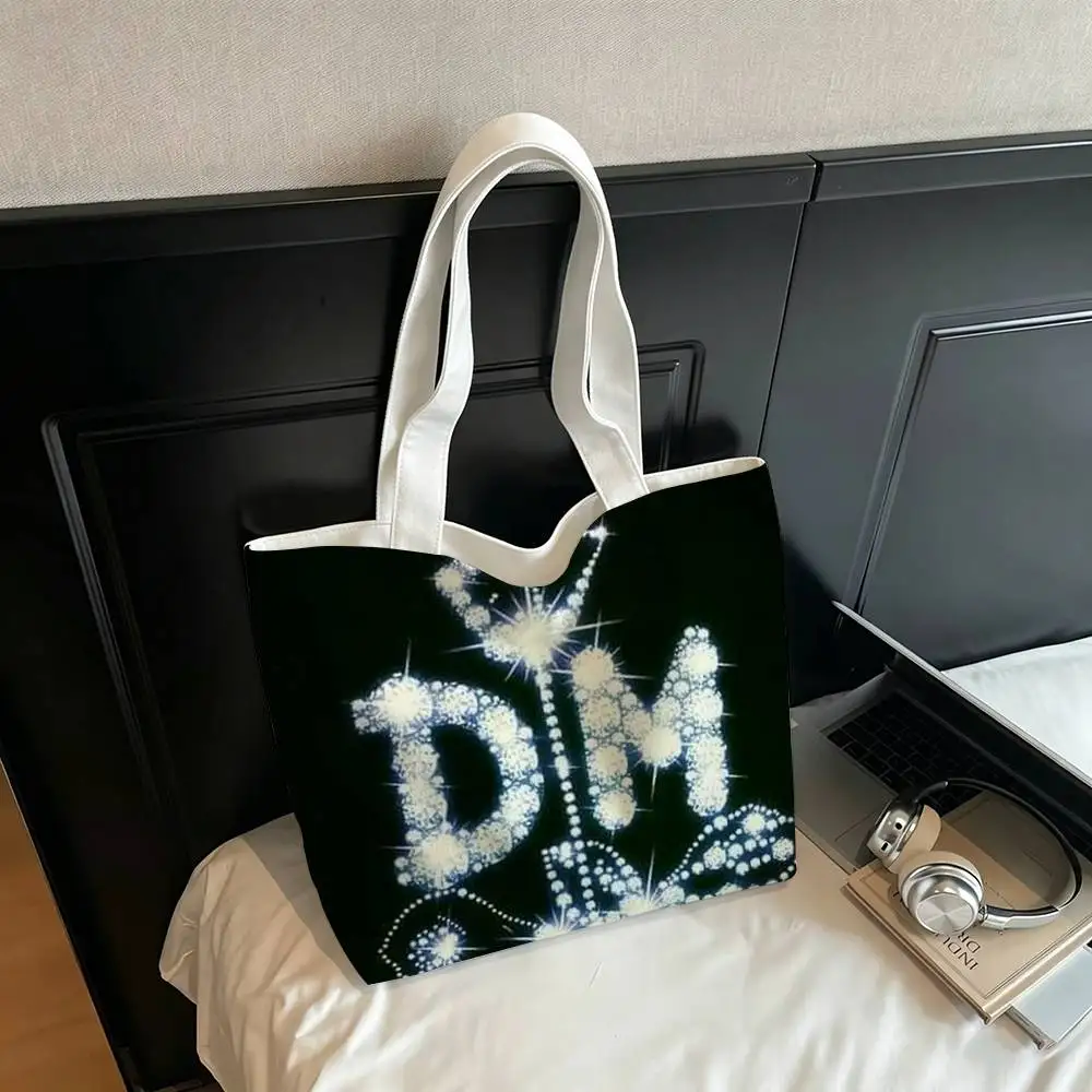 

D-Depeche-Mode Band Printed Canvas Tote Bag Shoulder Bag Commuter Mommy Shopping Bag