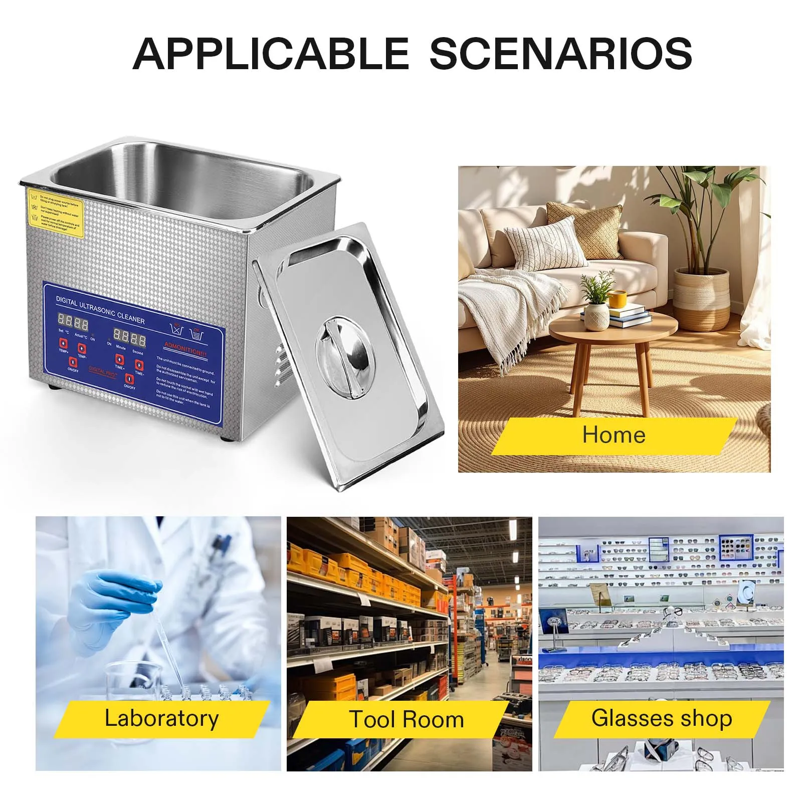 SIHAO 1,3L-30L Ultraschallreiniger Professionelle Hocheffiziente Reinigungsmaschine für Schmuck, Metallpräzisionsteile, Brillen und Alltagsgegenstände