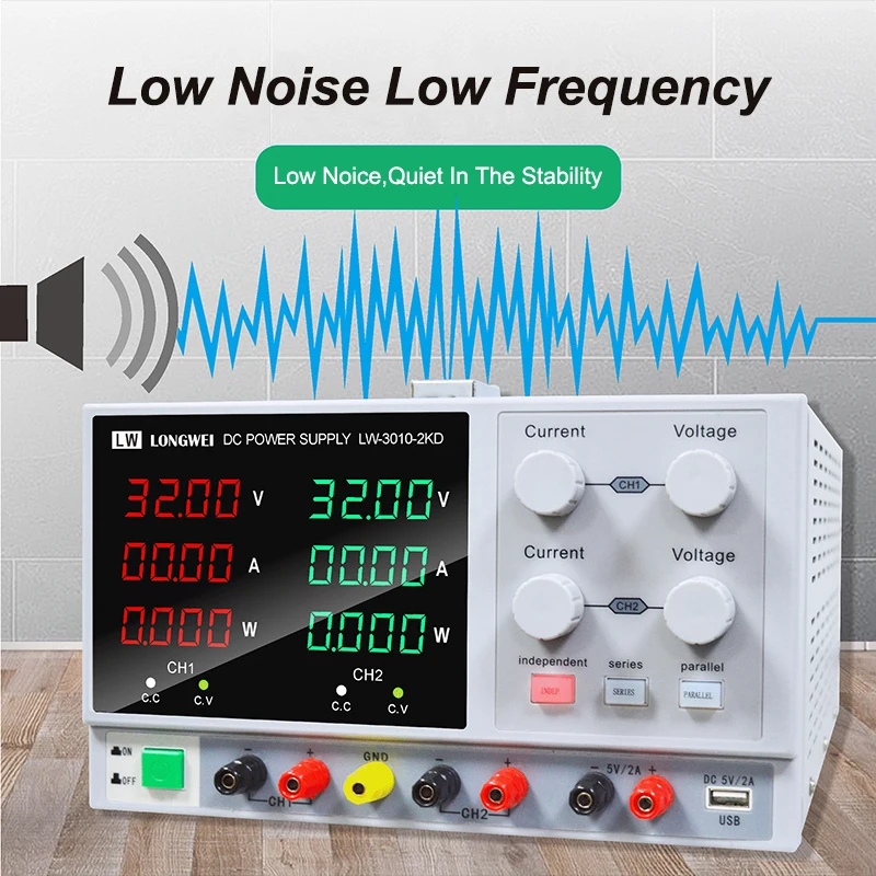 LONGWEI LW-3005-2KD 30V 10A двойной цифровой источник питания постоянного тока с 5V 2A USB