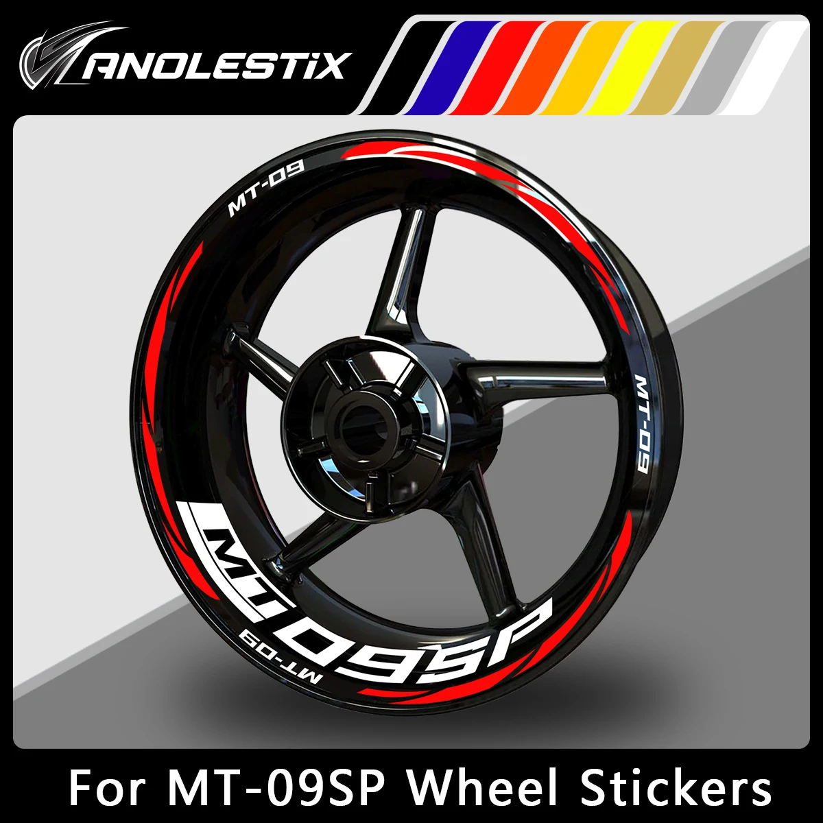 

AnoleStix Reflective Motorcycle Wheel Sticker Hub Decal Rim Stripe Tape For YAMAHA MT-09SP MT09SP