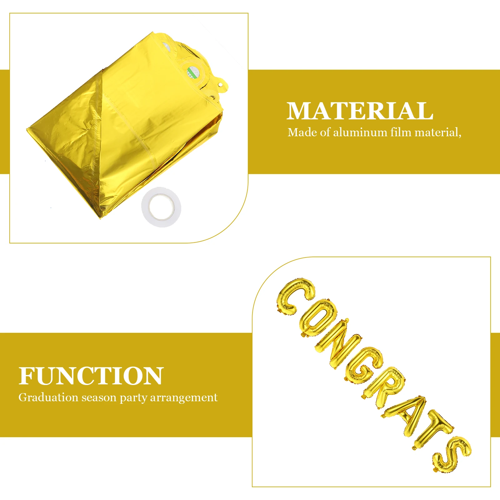 

1Set Exquisite Aluminum Foil Balloons Bright Party Decor Graduation Season Balloons Home Bar Decoration Graduation Balloon