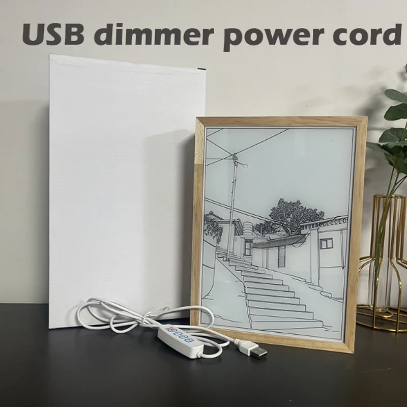 Creativity Night Light Simulation Gift Sunset Mood Photo Frame Lamp INS Anime Painting Led Lights Decoration Lighting