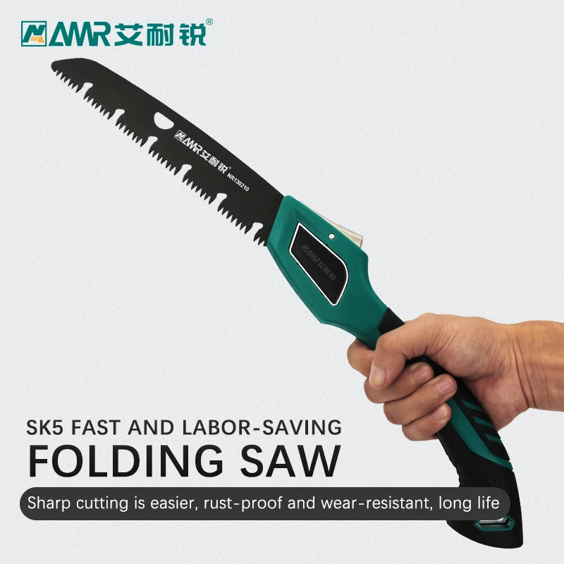 منشار يدوي قابل للطي بتصميم مدمج منشار يدوي للأشجار ومنشار تشذيب للتخييم مع أدوات تشذيب الحدائق ذات الأسنان الصلبة