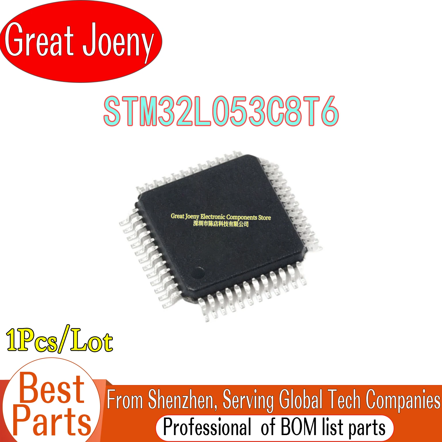 

100% New Original STM32L053C8T6 STM32L053 IC MCU Chipset LQFP-48