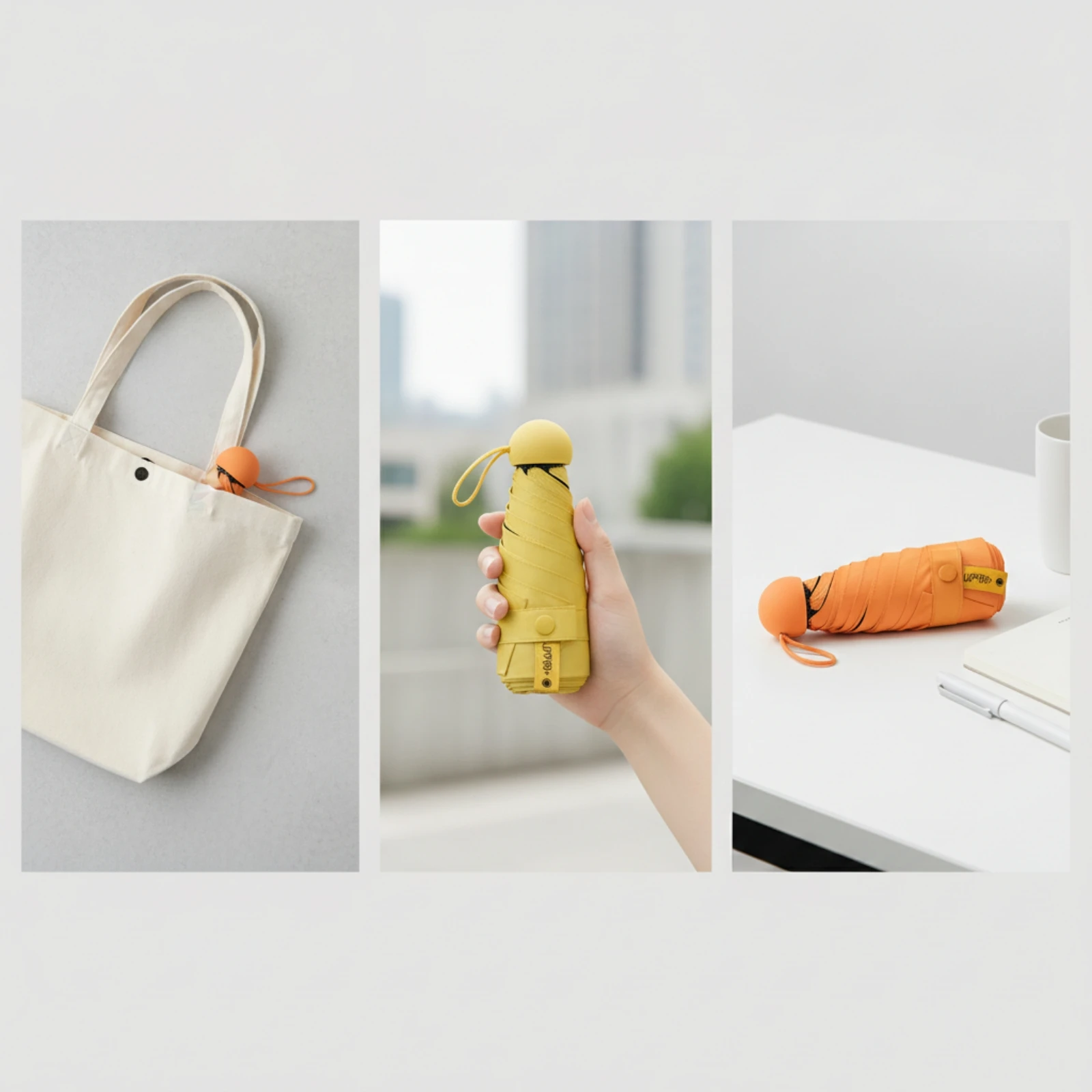 Capsule Umbrella with Wrist Strap Lightweight Umbrella with Wrist Strap Manual for Commuting, Everyday Outdoor Use