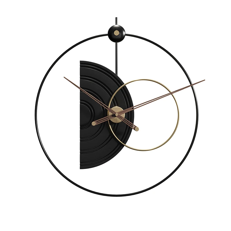 Large Wall Clock Metal Decorative,Silent Non-Ticking Big Clocks, Modern Home Decorations for Living RoomDia 22.8 inch Large Wall