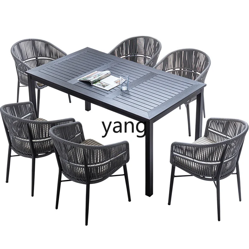 LMMoutdoor tables and chairs rattan chairs courtyard open-air yard outdoor leisure rattan tables and chairs