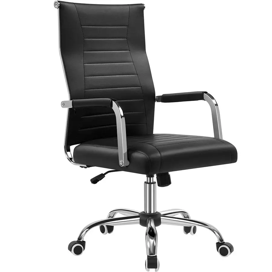 PU Leather Managerial Chair High Back Computer Desk Chair Management Task Chair Swivel Rolling Chair with Ergonomic Backrest and